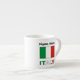 Tasse Expresso Drapeau italien avec votre nom