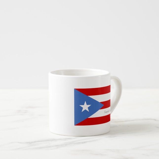 Tasse Expresso Drapeau portoricain traditionnel (Devant droit)