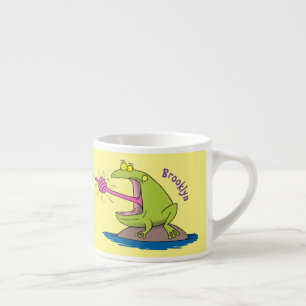 Tasse Expresso Drôle dessin animé de grenouille et mouche
