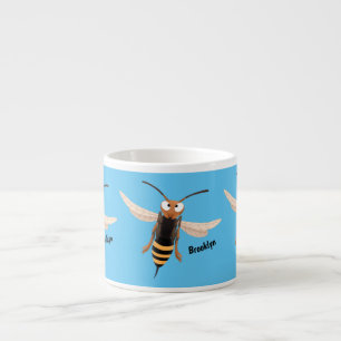 Tasse Expresso Drôle dessin animé de guêpe à cornet en colère