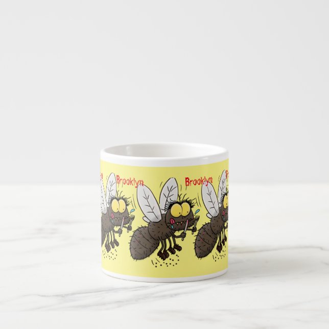 Tasse Expresso Drôle dessin animé d'insecte de la mouche à cheval (Devant)