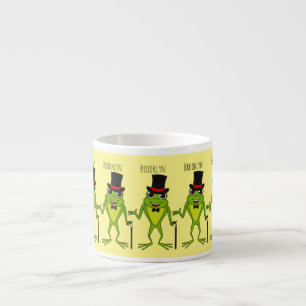 Tasse Expresso Drôle grenouille avec chapeau dessus dessin animé