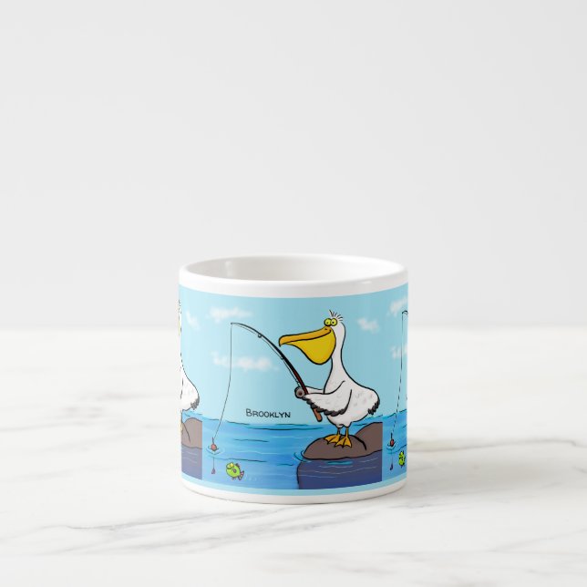 Tasse Expresso Drôle pélican de pêche (Devant)