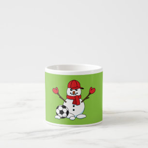 Tasse Expresso Drôle Snowman avec balle de football
