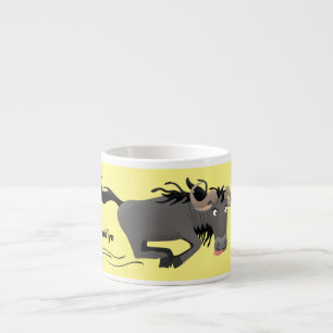 Tasse Expresso Drôle wildebeest tourner dessin animé illustration