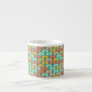 Tasse Expresso Echelle de poisson géométrique moderne et colorée
