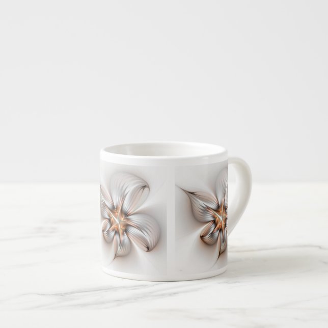 Tasse Expresso Élégance florale Art Abstrait fractal moderne (Devant droit)