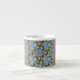 Tasse Expresso Élégant Fleur Bleu Périwinkle Floral Classic
