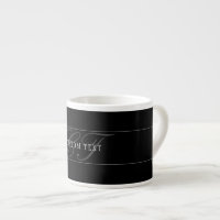 Élégant Script Monogramme modifiable noir gris bla