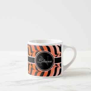 Tasse Expresso Elégante esthétique Peau de tigre orange et noir