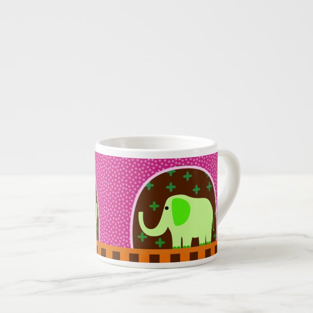 Tasse Expresso Éléphant vert (Devant droit)