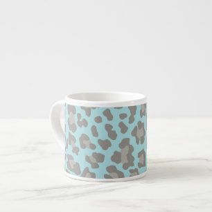 Tasse Expresso Empreinte de léopard bleu et gris