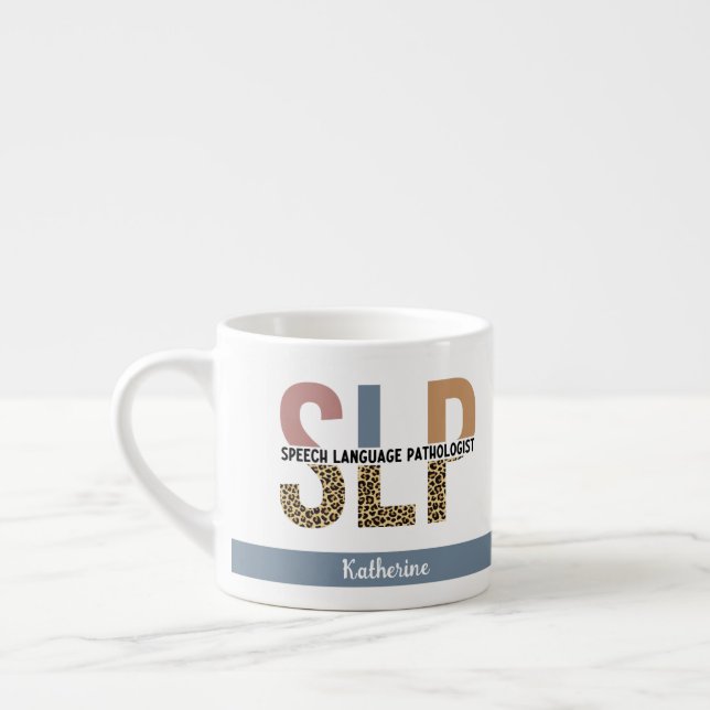 Tasse Expresso Empreinte de léopard Pathologiste de la parole per (Gauche)