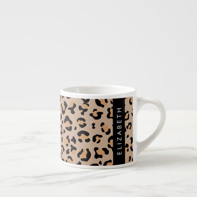 Tasse Expresso Empreinte de léopard, Spots, Leopard Brown, Votre  (Droite)