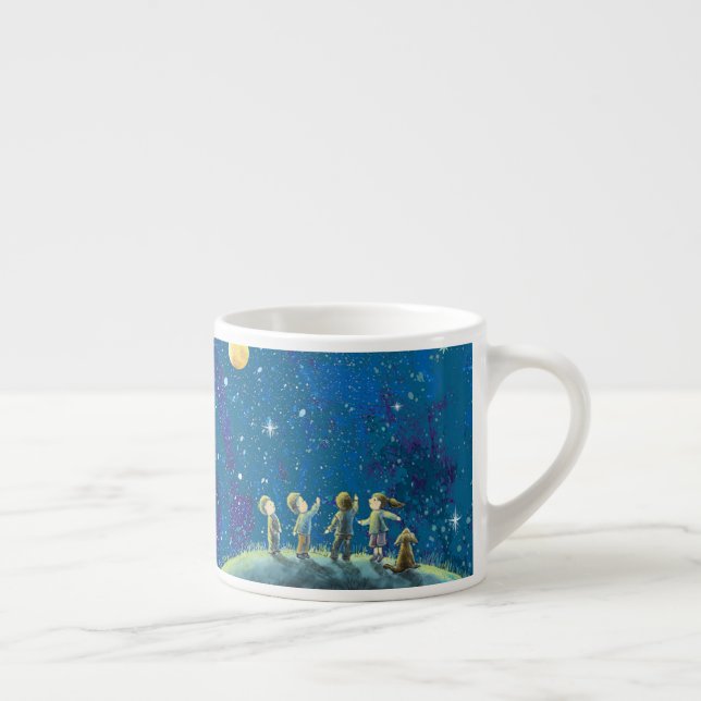 Tasse Expresso Enfants Regardant Night Sky (Droite)