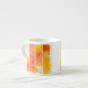 Tasse Expresso Ensemble d'aquarelle abstraite peint à la main