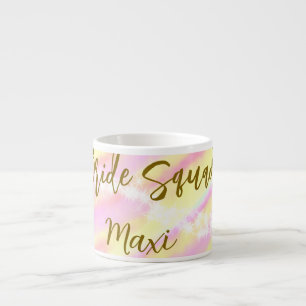 Tasse Expresso Équipe de mariée pastel rose doré paillettes