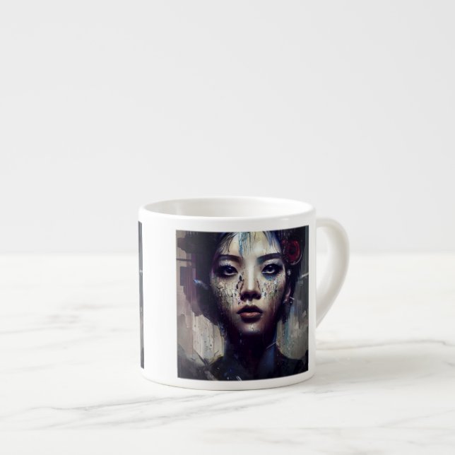 Tasse Expresso Espresso Mug, Femme Stressée (Devant droit)