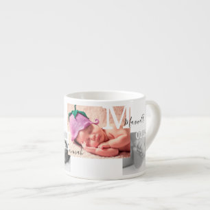 Tasse Expresso Faire-part de naissance de collage photo Keepsaké