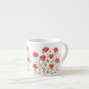 Tasse Expresso Fard Rose Romantique Roses Rouges Baby Shower Mari