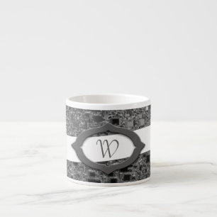Tasse Expresso Faux Chrome Mini Box Design & Monogramme