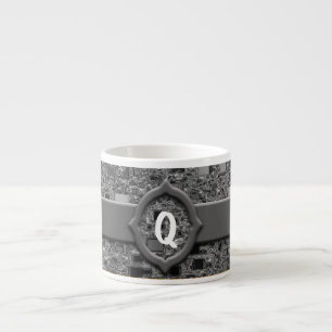 Tasse Expresso Faux Chrome Mini Box Design & Monogramme