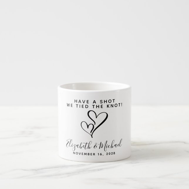 Tasse Expresso Faveur De Mariage Nous Avons Lié Les Coeurs De Noe (Devant)