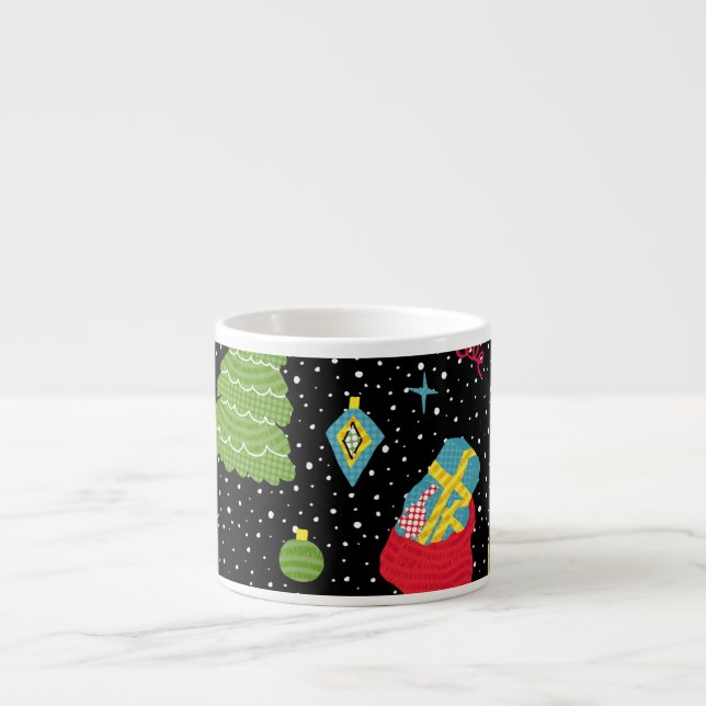 Tasse Expresso Festif du Nouvel An : Coloré Sans Couleur. (Devant)
