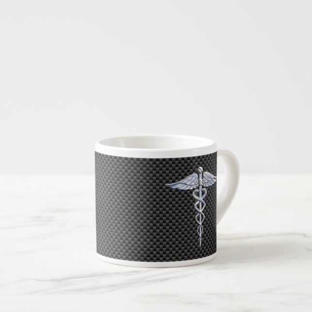 Tasse Expresso Fibre Médicale de carbone de noir de symbole de (Devant droit)