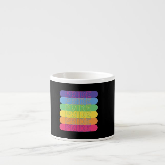 Tasse Expresso Fierté dans les couleurs arc-en-ciel (Devant)
