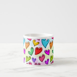 Tasse Expresso Fille Coeurs Vibrants Cute Romantic Valentines Day