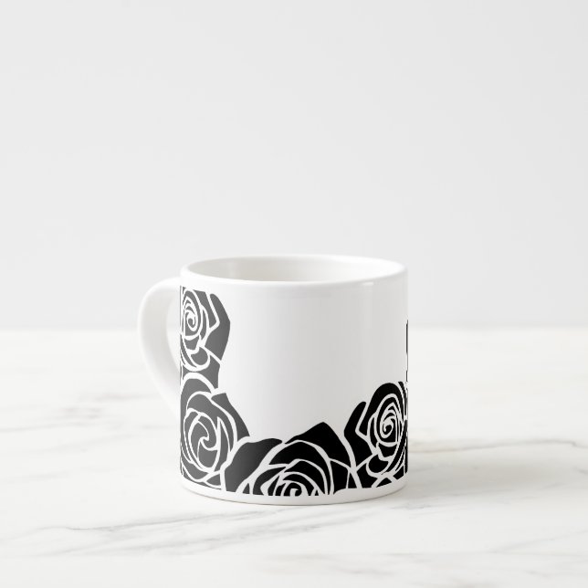 Tasse Expresso Fille Vintage rose noire (Devant gauche)