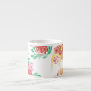 Tasse Expresso Fleurs aqua