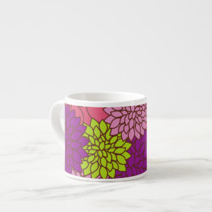 Tasse Expresso Fleurs Dahlia, Fleurs Colorées, Motif Floral