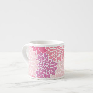 Tasse Expresso Fleurs Dahlia, Motif De Fleurs, Dahlia Rose