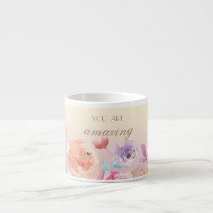 Tasse Expresso Fleurs d'aquarelle colorées adorables