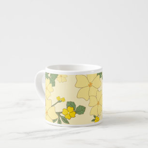 Tasse Expresso Fleurs Jaunes, Motif Floral, Motif De Fleurs