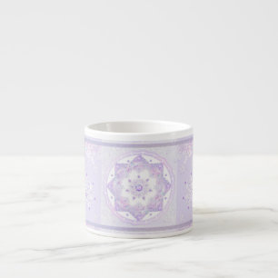 Tasse Expresso flocon de neige violet clair et coeur étincelant