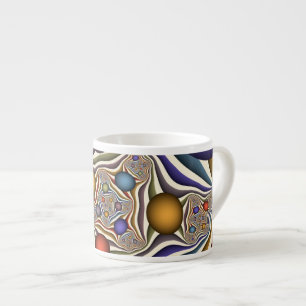 Tasse Expresso Flying Up Colorful Moderne Art Fractal Abstrait