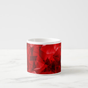 Tasse Expresso Fond de cristal géométrique abstrait rouge