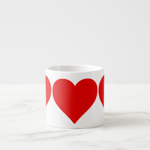 Tasse Expresso Forme de cœur rouge amour classique minimalisme