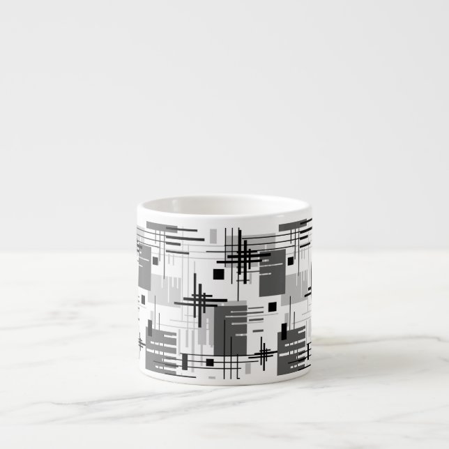 Tasse Expresso formes géométriques modernes Abstraites rayées (Devant)