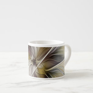 Tasse Expresso Fractal floral, fleur de fantaisie aux couleurs de