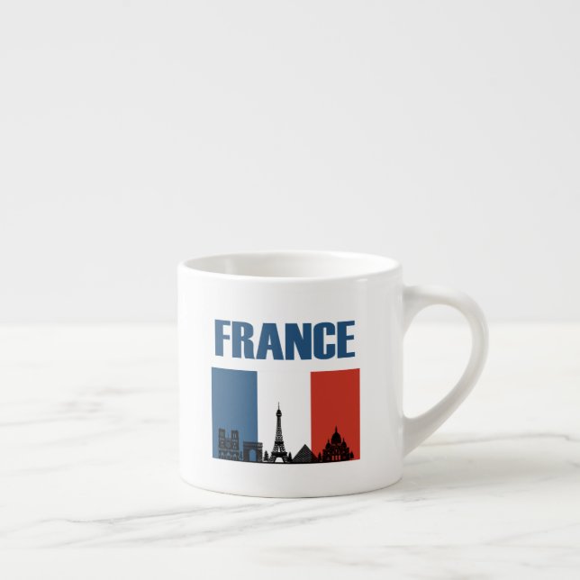 Tasse Expresso France Travel - Paris City Skyline Pavillon França (Droite)