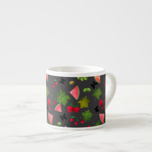 Tasse Expresso Fruits et Baies Fraîches Sans Couture Aquarelle Ca