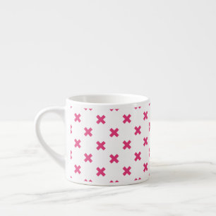 Tasse Expresso Fuchsia croix sur le blanc