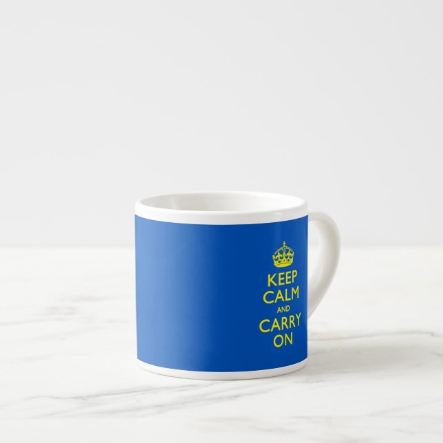 Tasse Expresso GARDEZ LE CALME ET PORTEZ LE VRAI Bleu (Devant droit)
