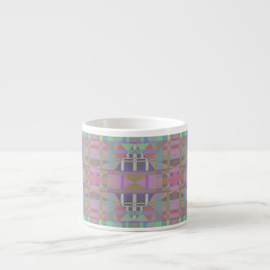 Tasse Expresso Géométrique vert violet rose