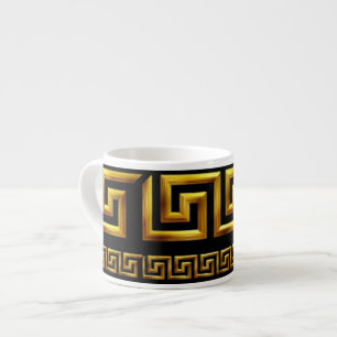 Tasse Expresso Golden Greek Meander Key of Life