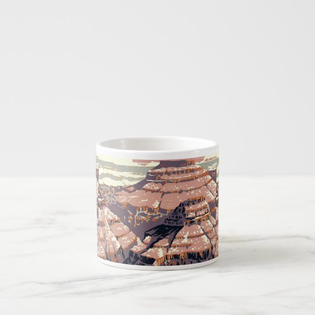 Tasse Expresso Grand Canyon Western Graphic Art American (Devant)